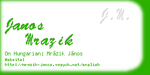 janos mrazik business card